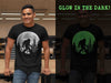 Men's Glow In The Dark Bigfoot Shirt Sasquatch GITD Moon T Shirt Cryptozoology Gift Squatch Forest Hipster Geek Graphic Tee Unisex Man