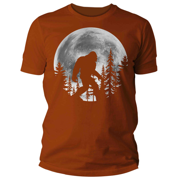 Men's Glow In The Dark Bigfoot Shirt Sasquatch GITD Moon T Shirt Cryptozoology Gift Squatch Forest Hipster Geek Graphic Tee Unisex Man-Shirts By Sarah