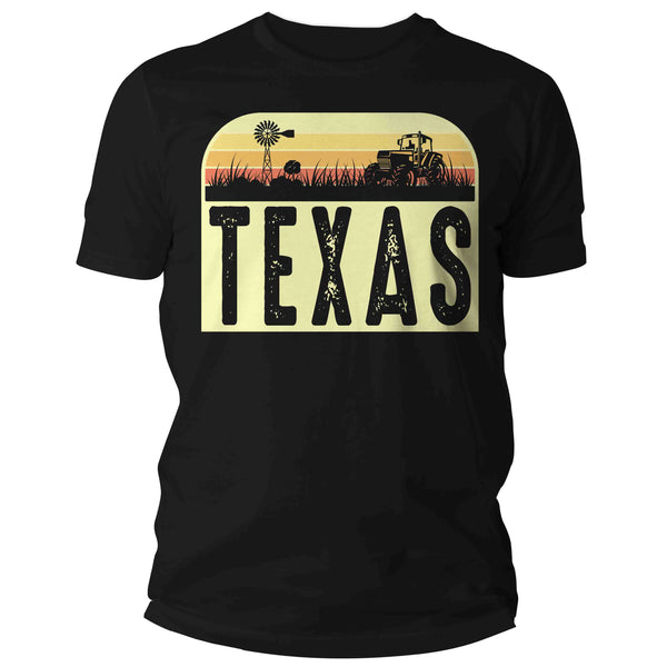Men's Retro Texas Shirt Farm Tractor T Shirt Vintage State Pride Farming Farmer Gift Texas State Tee Man Unisex-Shirts By Sarah