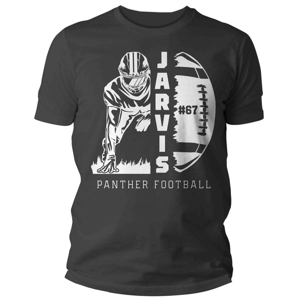 Men's Personalized Football Shirt Custom Football Player Frame Shirts Football Dad Football Name T Shirt Unisex Mans Gift Idea-Shirts By Sarah