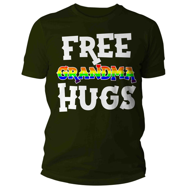 Unisex LGBTQ T Shirt Free Grandma Hugs Shirt Gay Pride LGBTQA Shirts Nana Hugs TShirt Gay Support Shirts Proud Men's Man-Shirts By Sarah