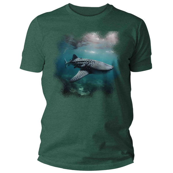 Men's Whale Shark Shirt Photo Underwater TShirt Photorealistic Scuba Diver Ocean Fish Marine Biologist Gift Idea Tee Unisex Mans-Shirts By Sarah