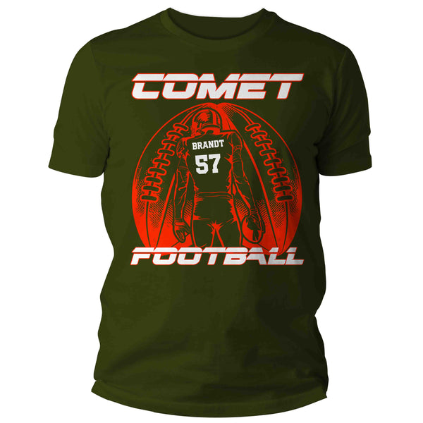 Men's Personalized Football Shirt Custom Footballs Dad TShirt Personalized Player Senior Mom Team Custom Unisex Shirts Gift Idea-Shirts By Sarah
