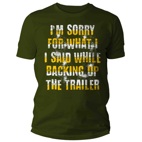 Men's Funny Boating Shirt Sorry What I Said Backing Up Trailer T Shirt Captain Gift For Him Camper Camping Boater Tee Pontoon Unisex Man-Shirts By Sarah