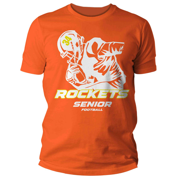Men's Personalized Football Shirt Custom Football Player Frame T Shirts Running Back Dad Football Mom TShirt Unisex Mans Gift Idea-Shirts By Sarah