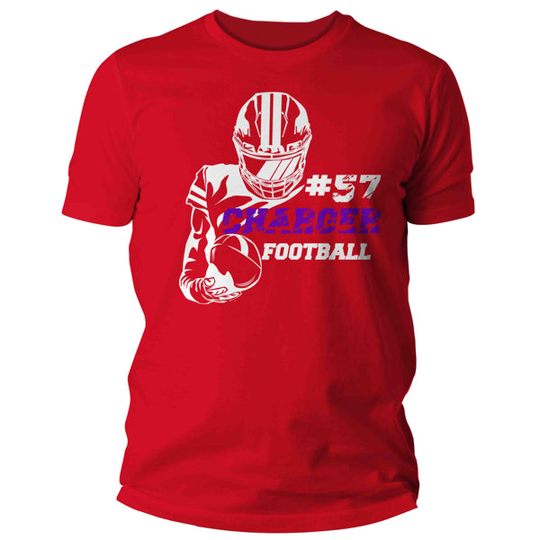 Men's Personalized Football T Shirt Custom Cool Running Back Player Frame Shirts Football Dad Football Mom T Shirt Unisex Mans Gift Idea-Shirts By Sarah