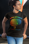 Women's Autism T Shirt Acceptance Shirts Wired Different Awareness AI Brain Graphic Tee Disorder ASD AuDHD Asperger's Ladies Woman