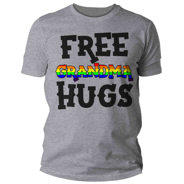 Unisex LGBTQ T Shirt Free Grandma Hugs Shirt Gay Pride LGBTQA Shirts Nana Hugs TShirt Gay Support Shirts Proud Men's Man-Shirts By Sarah