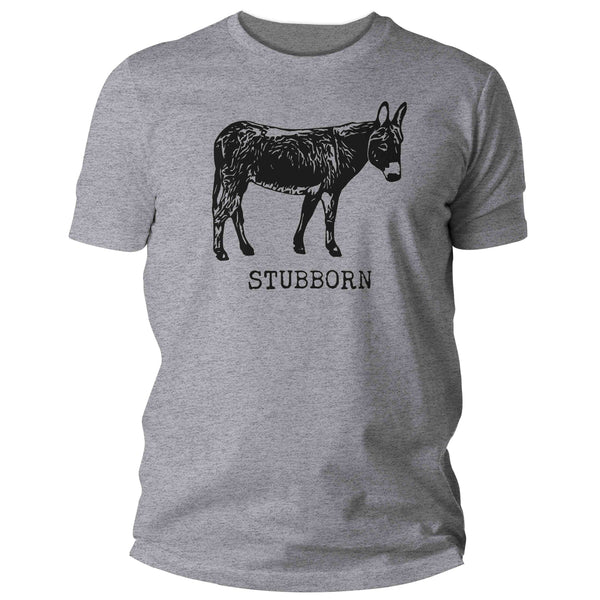 Men's Funny Donkey Shirt Stubborn Ass Hilarious Joke Play On Words Novelty Gift Dad Joke Father's Day Graphic Tee Man For Him Unisex-Shirts By Sarah