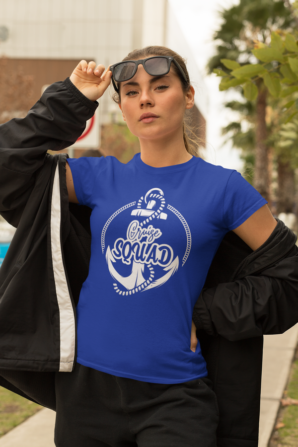 Women's Funny Cruise Squad Shirt Nautical Anchor Vacation Tee Trip TShirts Group Matching Boat Yacht Youth Unisex Gift Idea-Shirts By Sarah