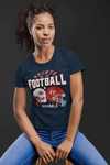 Women's Personalized Football T Shirt Custom Football Mom Shirt 2 Players Sons Nana Team Custom Ladies Shirts Gift Idea
