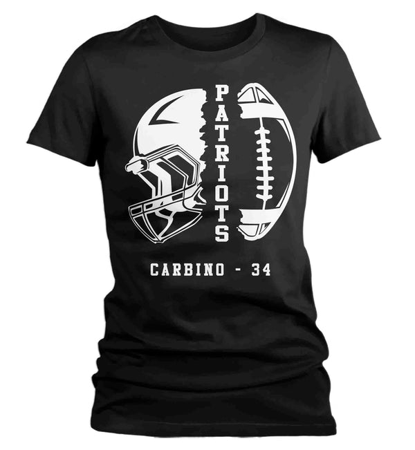 Women's Personalized Football T Shirt Custom Football Shirts Football Grandma Football Mom T Shirt Unisex Mans Gift Idea-Shirts By Sarah