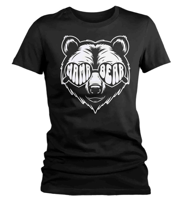 Women's Mama Bear T Shirt Mom Shirts Hipster Shades Sunglasses Mothers Day Gift Mother's For Her Graphic Tee Ladies Woman-Shirts By Sarah