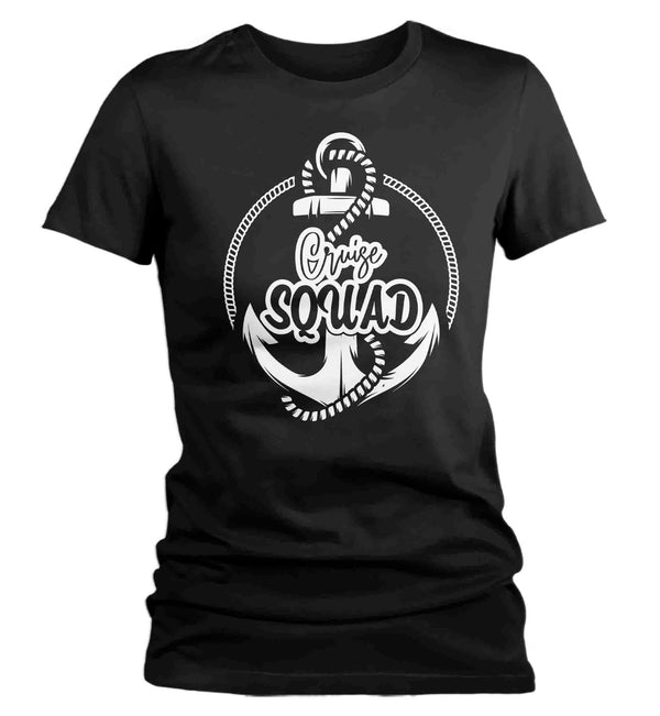 Women's Funny Cruise Squad Shirt Nautical Anchor Vacation Tee Trip TShirts Group Matching Boat Yacht Youth Unisex Gift Idea-Shirts By Sarah