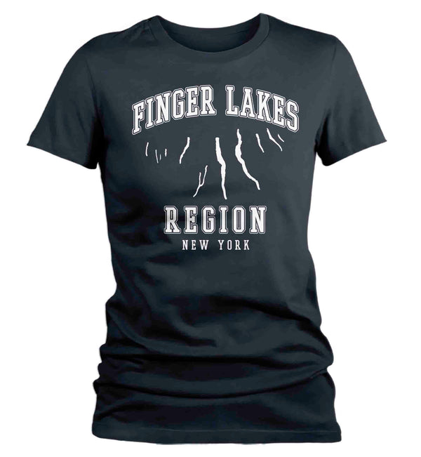 Women's Finger Lakes Shirt Boater T Shirt Fisherman Boating Fishing Skaneateles Life Vacation Seneca Cayuga Tee Man Gift For Her Ladies-Shirts By Sarah
