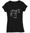 Women's V-Neck Funny Donkey Shirt Wise Ass Hilarious Joke Play On Words Novelty Gift Saying Joke Graphic Wiseass Tee Ladies For Her