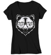 Women's V-Neck Mama Bear T Shirt Mom Shirts Hipster Shades Sunglasses Mothers Day Gift Mother's For Her Graphic Tee Ladies Woman