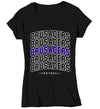 Women's V-Neck Custom Football Shirt Personalized Football Typography Mascot T Shirts Mom Football Grandma Team TShirt Ladies Gift Idea