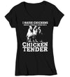 Women's V-Neck Funny Chicken Shirt Farm T Shirt Raise Chickens Literally Tender Farming Humor Hen Homesteader Tee Ladies Gift For Her