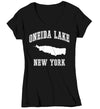Women's V-Neck Oneida Lake Shirt Boater T Shirt Fisherman Boating Fishing Lake Life Father's Day Tee Man Gift For Her Ladies