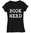 Women's V-Neck Funny Book Nerd Shirt Geek TShirt Reader Reading Banned Books Author Bookworm Bibliomaniac Humorous Gift Idea Ladies Woman