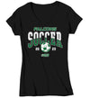 Women's V-Neck Personalized Soccer T Shirt Custom Soccer Ball Dad Shirt Personalized Baller Mom Team TShirt Custom Ladies Shirts Gift Idea
