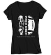 Women's V-Neck Personalized Football Shirt Custom Football Player Standing Shirts Football Mom Football Name T Shirt Ladies Gift Idea