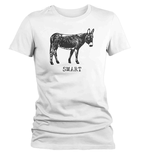 Women's Funny Donkey Shirt Smart Ass Hilarious Joke Play On Words Novelty Gift Saying Joke Graphic Smartass Tee Ladies For Her-Shirts By Sarah