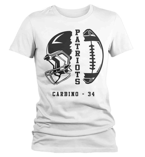 Women's Personalized Football T Shirt Custom Football Shirts Football Grandma Football Mom T Shirt Unisex Mans Gift Idea-Shirts By Sarah
