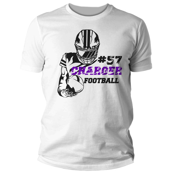 Men's Personalized Football T Shirt Custom Cool Running Back Player Frame Shirts Football Dad Football Mom T Shirt Unisex Mans Gift Idea-Shirts By Sarah