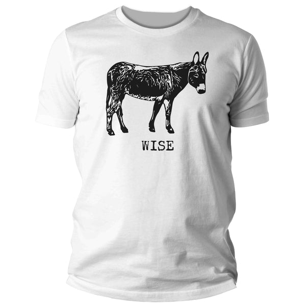 Men's Funny Donkey Shirt Wise Ass Hilarious Joke Play On Words Novelty Gift Dad Joke Father's Day Graphic Tee Wiseass Man For Him Unisex-Shirts By Sarah