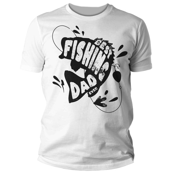 Men's Funny Dad Shirt Best Fishing Dad Ever T Shirt Fisherman Father's Day Gift Grunge Catch Angler For Him Tee Unisex Man-Shirts By Sarah