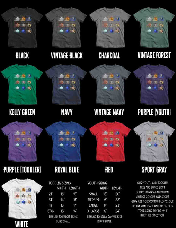 Kids Planets T Shirt Space Shirts Hipster Solar System Astronomy Stars Milky Way Gift Galaxy Saturn For Him Graphic Tee Youth Unisex-Shirts By Sarah