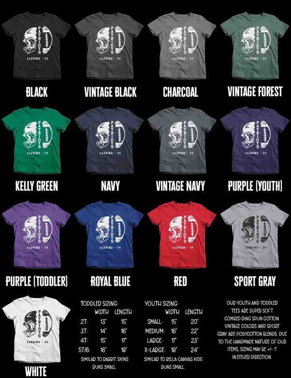 Kids Personalized Football T Shirt Custom Football Shirts Football Flag Pop Football Brother T Shirt Unisex Gift Idea-Shirts By Sarah