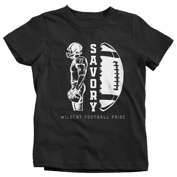 Kids Personalized Football Shirt Custom Football Player Standing Shirts Football Dad Football Name T Shirt Unisex Youth Gift Idea-Shirts By Sarah