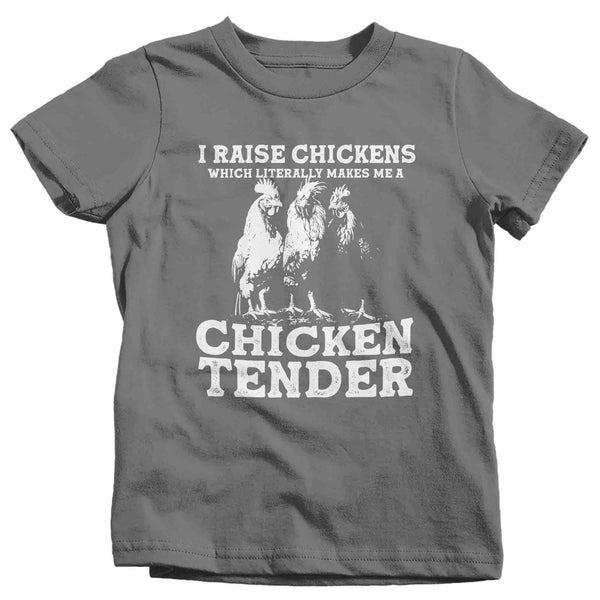 Kids Funny Chicken Shirt Farm T Shirt Raise Chickens Literally Tender Farming Humor Hen Homesteader Gift Unisex For Youth Unisex-Shirts By Sarah