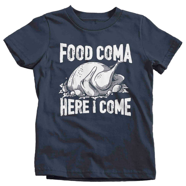 Kids Funny Food Coma T Shirt Thanksgiving Humor Shirts Foodie Tee Joke Tryptophan Turkey Day TShirt Humor Unisex Youth-Shirts By Sarah