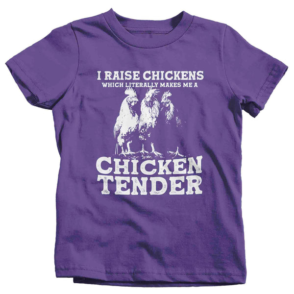 Kids Funny Chicken Shirt Farm T Shirt Raise Chickens Literally Tender Farming Humor Hen Homesteader Gift Unisex For Youth Unisex-Shirts By Sarah
