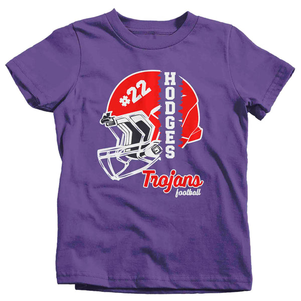 Kids Personalized Football T Shirt Custom Football Helmet Frame Shirts Football Flag Football Sister T Shirt Unisex Youth Gift Idea-Shirts By Sarah