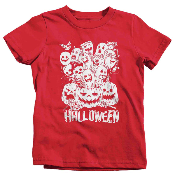 Kids Glow In The Dark Halloween Shirt Monsters Shirt Glowing TShirt T-Shirt Costume Idea Gift Trick Or Treat Tee Unisex For Youth-Shirts By Sarah