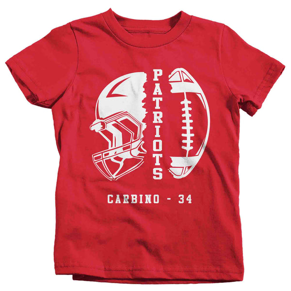 Kids Personalized Football T Shirt Custom Football Shirts Football Flag Pop Football Brother T Shirt Unisex Gift Idea-Shirts By Sarah