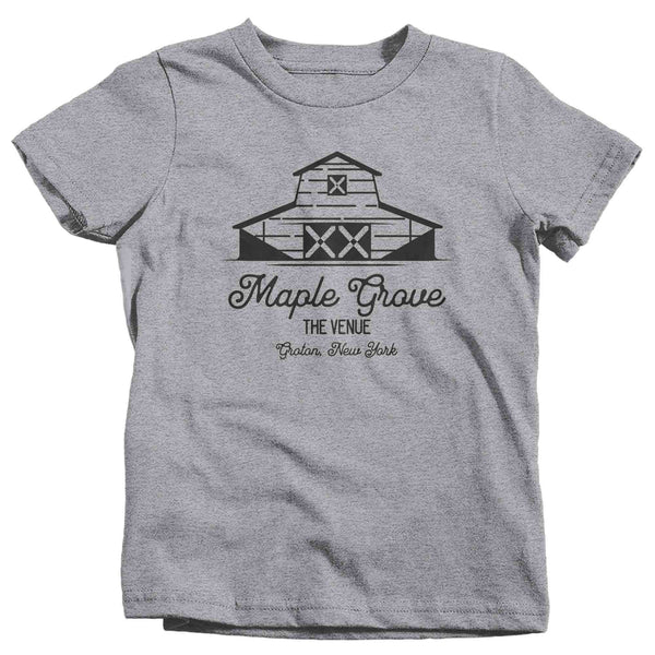 Kids Personalized Farm Shirt Custom Barn T Shirt Minimalist Logo Horse Stable Farming Wedding Venue TShirt Unisex Youth Gift Idea-Shirts By Sarah
