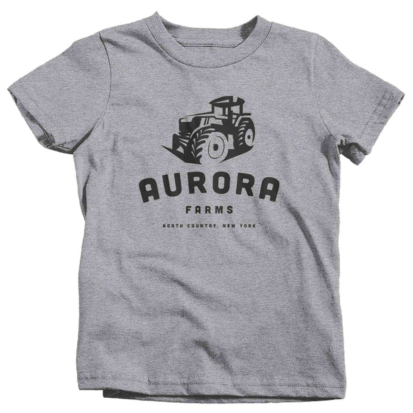 Kids Personalized Farm Tractor Shirt Custom Market T Shirt Minimalist Logo Homestead Farming TShirt Unisex Youth Gift Idea-Shirts By Sarah