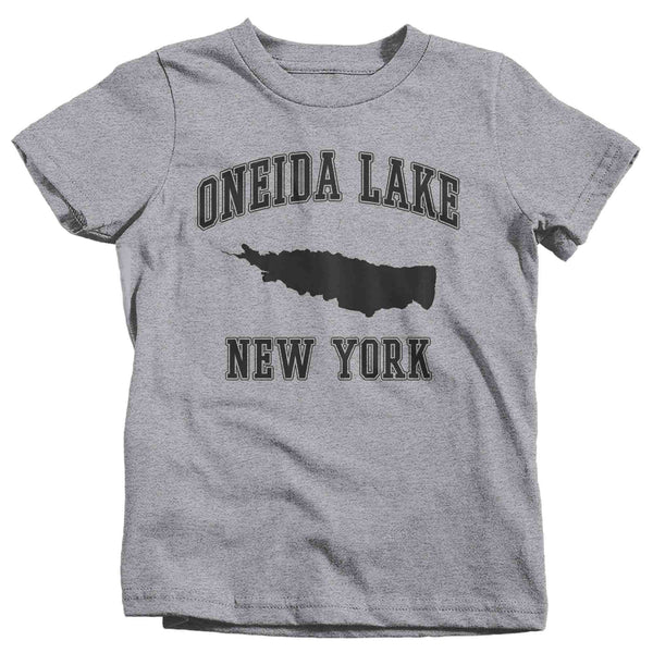 Kids Oneida Lake Shirt Boater T Shirt Fisherman Boating Fishing Lake Life Father's Day Tee Man Gift For Him Youth Unisex-Shirts By Sarah