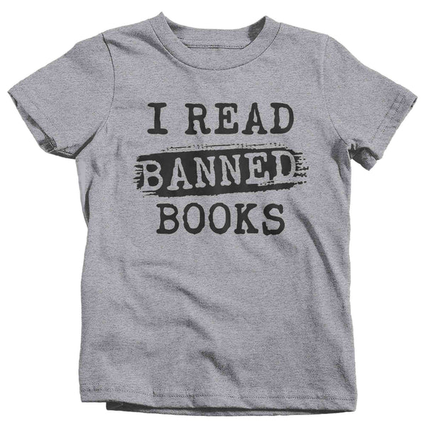 Kids I Read Banned Books Nerd Shirt Geek TShirt Reader Reading Liberal Books Author Bookworm Bibliomaniac Librarian Gift Idea Unisex Youth-Shirts By Sarah