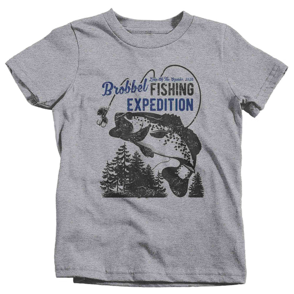 Kids Fishing T-Shirt Fishing Shirt Custom Personalized Expedition Lake Angler Tournament Fish Trip Vacation Gift Unisex Boy's Girl's-Shirts By Sarah