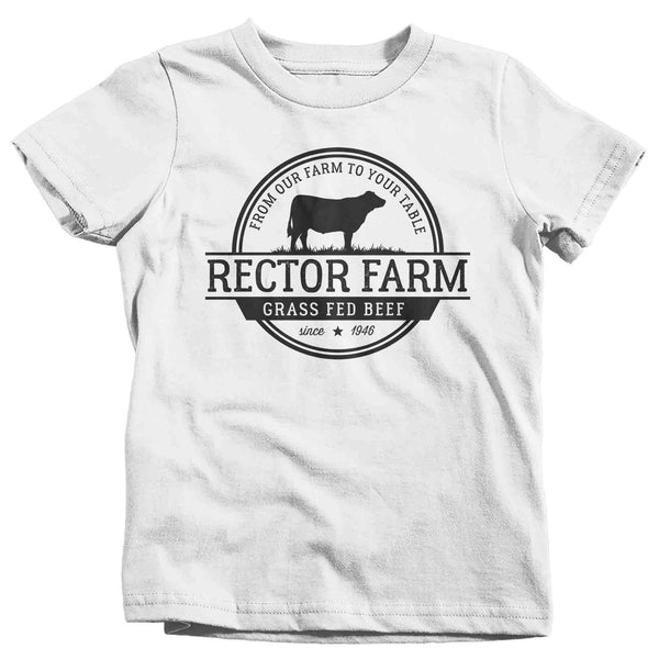 Kids Personalized Farm Cattle Shirt Custom Beef Meats T Shirt Minimalist Logo Homestead Farming TShirt Unisex Youth Gift Idea-Shirts By Sarah