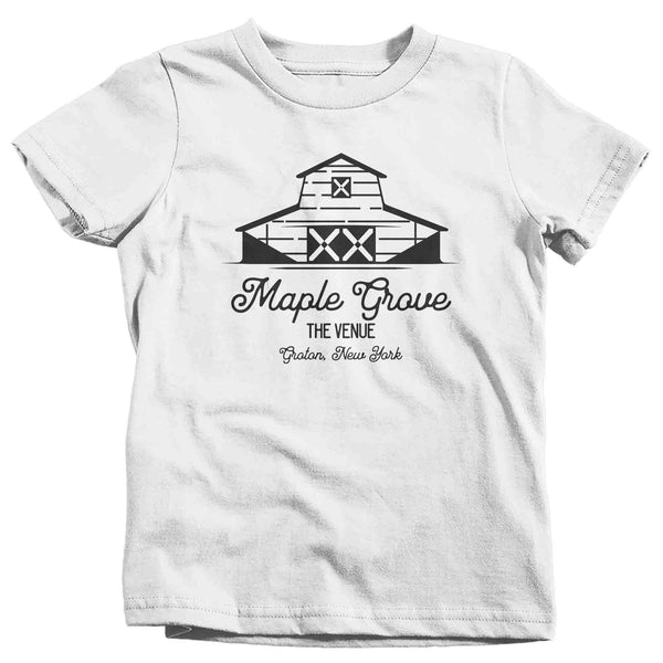 Kids Personalized Farm Shirt Custom Barn T Shirt Minimalist Logo Horse Stable Farming Wedding Venue TShirt Unisex Youth Gift Idea-Shirts By Sarah