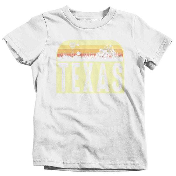 Kids Retro Texas Shirt Farm Tractor T Shirt Vintage State Pride Farming Farmer Gift Texas State Tee Youth Unisex-Shirts By Sarah