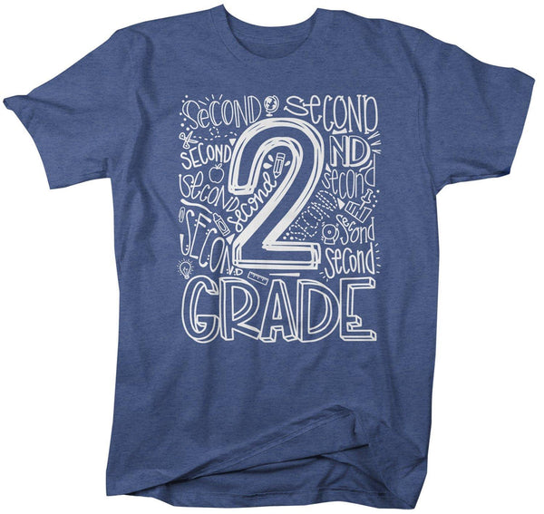 Men's Second Grade Teacher T Shirt 2nd Grade Typography T Shirt Cute Back To School Shirt 2nd Teacher Gift Shirts-Shirts By Sarah